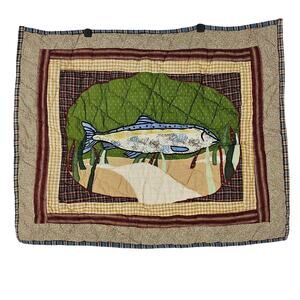 PATCH MAGIC VINTAGE FISH DESIGN PILLOW PATCH WORK SHAM – 21" x 26", 100% COTTON